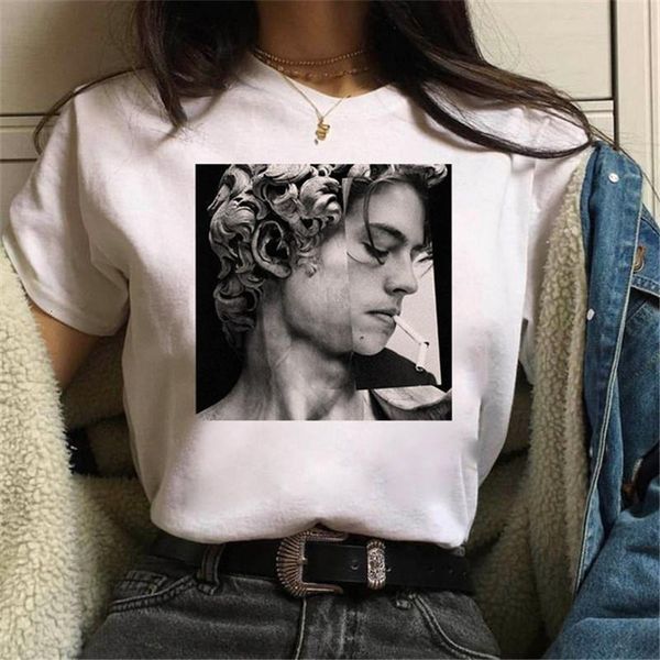 

punk style women t shirt female summer aesthetic clothes t shirts women plus size graphic t shirts 90s, White
