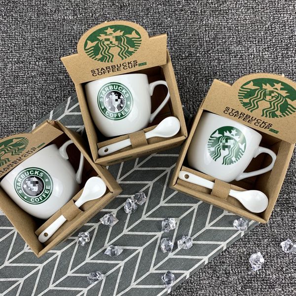 

320ml creative expression ceramic mug milk cup coffee mug creative cute cup with lid ceramic spoon large capacity