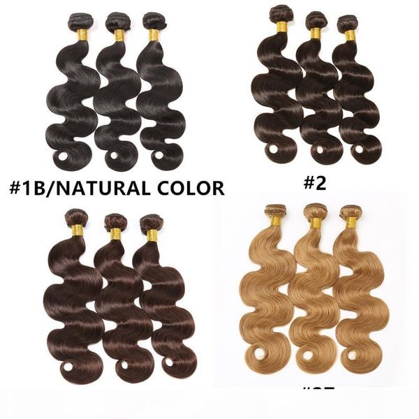 

malaysian indian brazilian virgin hair bundles peruvian body wave hair weaves natural color #1 #2 #4 #27 human hair extensions, Black