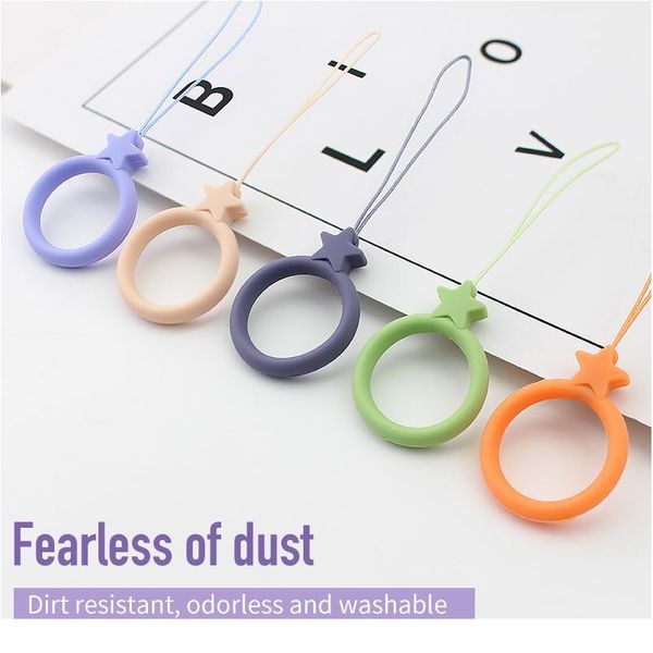 

universal sile lanyard for keys phones strap keycord lanyards finger rings mobile phone accessories star hang rope jllahm