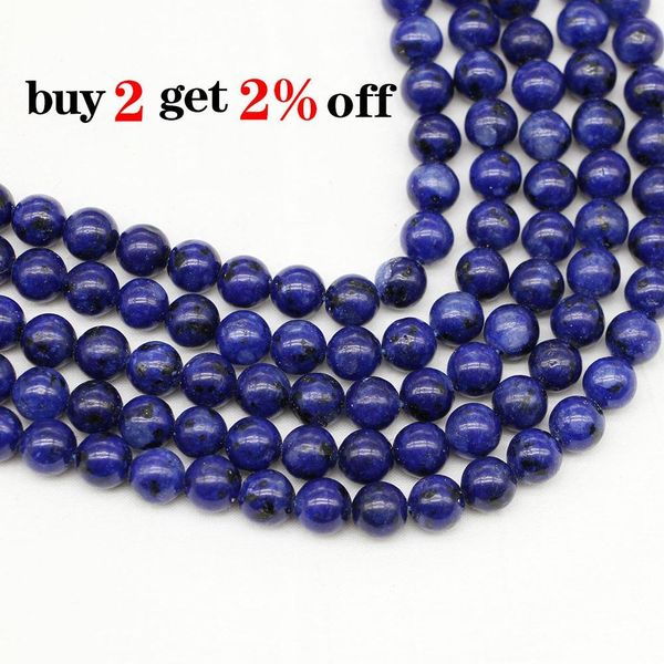 

1strand lot 4 6 8 10 12 mm natural stone lapis lazuli beads loose spacer bead for jewelry making findings diy bracelet necklace h jllmhu