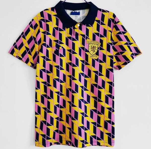 

1991 1993 1982 scotland soccer jersey home blue 82 away yellow 86 dalglish strachan miller souness hansen george wood football shirts, Black;yellow