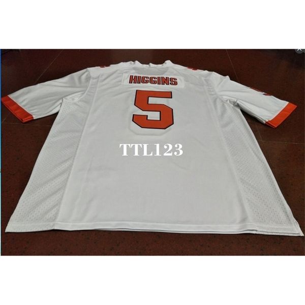 

121 clemson tigers #5 tee higgins orange white college jersey or custom any name or number jersey, Black