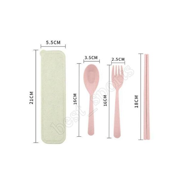 

exquisite health environmental wheat platycodon straw cutlery set portable camping tablewarel spoon fork chopstick qylkrv hxclothes