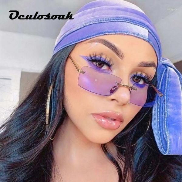 

sunglasses 2021 frameless female square small frame ocean film ins glasses men and women1, White;black