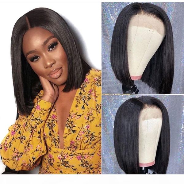 

ishow hair straight new 2*6 swiss lace wig short bob wig 8-14inch straight human hair wigs brazilian virgin human hair lace front wigs, Black;brown