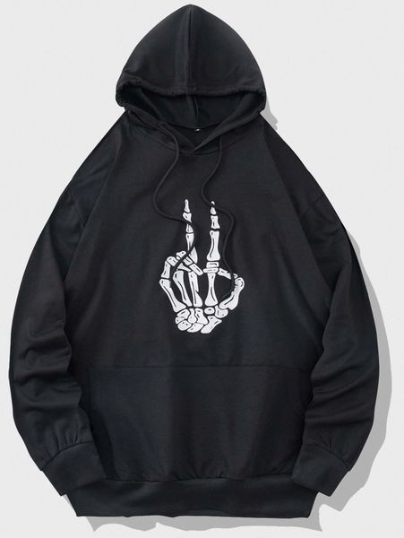

men skull print hoodie j9tp#, Black