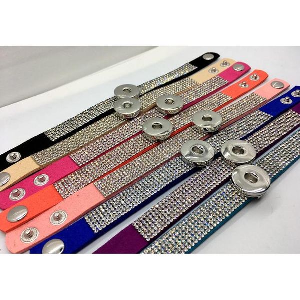 

wholesale ginger snap bracelet 8pcs/lot mix style women fashion rhinestone snap bracelet jewelry fit 18mm snap ch jllirq bdecoat, Golden;silver