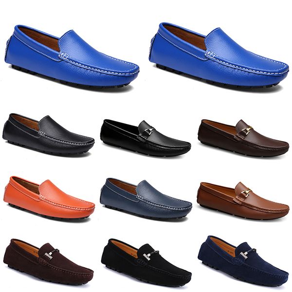 Cours Doudous Homens Casual Drivings Shoes Respirável Sole Sole Light Tans Black Navys Brancos Azul Prata Yellows Calçados Cinzentos All-Match Outdoor Transmissa