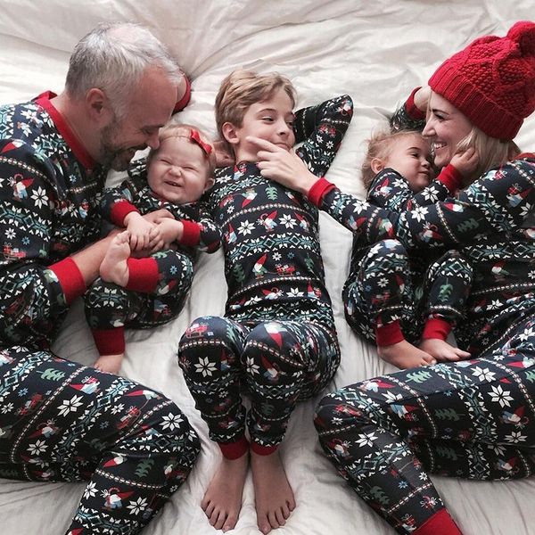 

2021 european and american christmas new parent-child home set pajamas