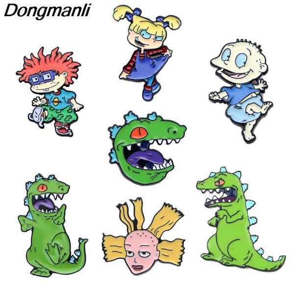 

dz324 classic cartoon anime figure cute enamel pins brooches badge fashion collar lapel jewelry gifts, Gray