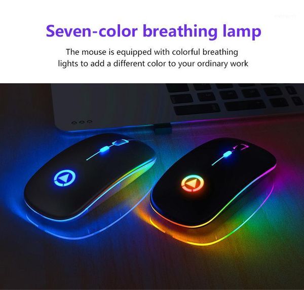 

2.4ghz wireless optical mouse mice usb rechargeable rgb 1600dpi portable mini mouse for office computer pc laptablet1