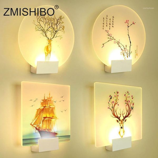

wall lamp zmishibo modern romantic bedside decoration sconce nordic home led lighting can remote controle fixtures1
