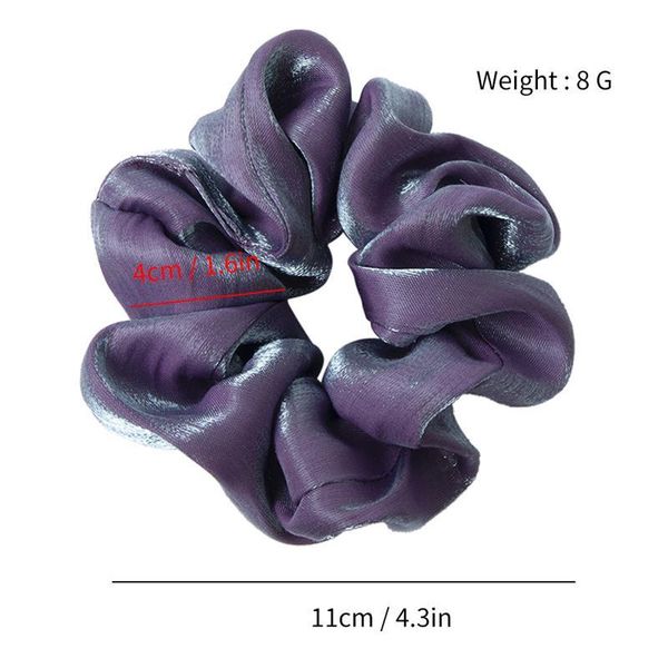 

silky bright scrunchie women shiny satin hair ring fashion solid color rubber bands elastic hair bands ponytail hair accessories bbyoyi