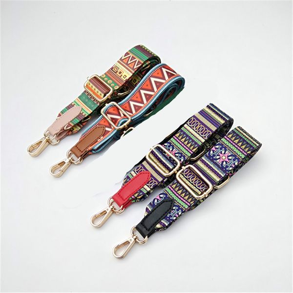 

new shoulder straps fashion ethnic style colorful long shoulder bags accessories straps shoulder messenger, Black