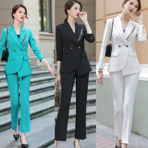 

president quality business wear women's suit fashion temperament goddess style leisure suit korean style host formal wear, White