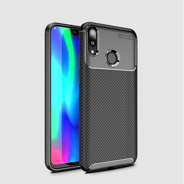

carbon fiber texture shockproof tpu case for huawei y9