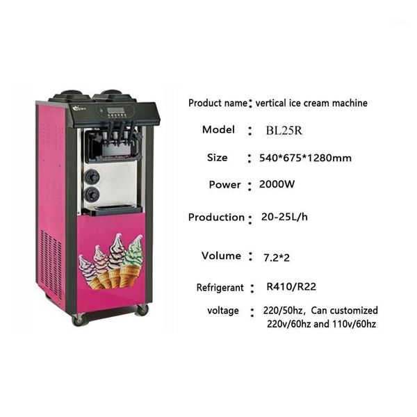 

commercial new design 30l/h soft ice cream machine ice cream maker with air pump and precool 2100w1