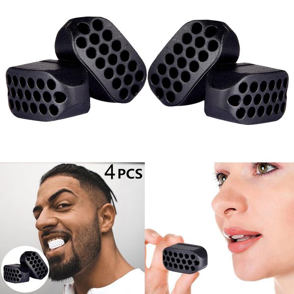 

4pcs jawline exerciser exercise fitness ball chisel chin neck black