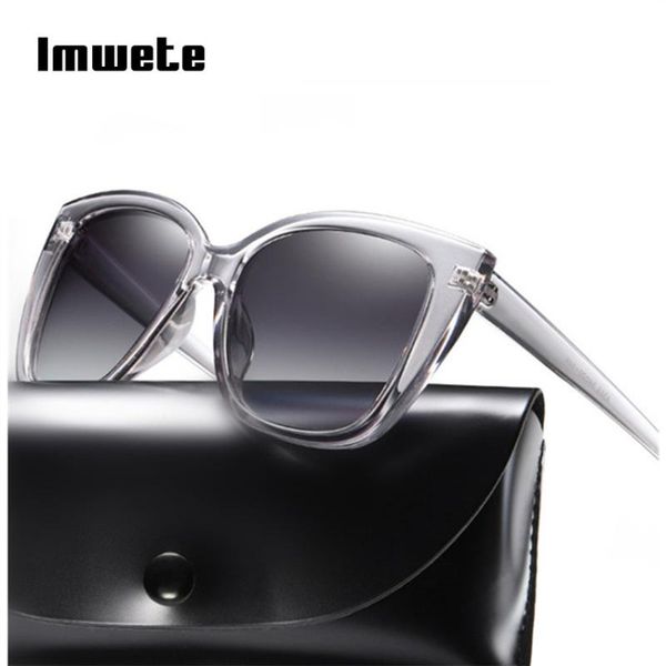 

sunglasses imwete polarized sun glasses women cat eye drving ladies luxury oversized charming anti-uv eyeglasses driver with box, White;black
