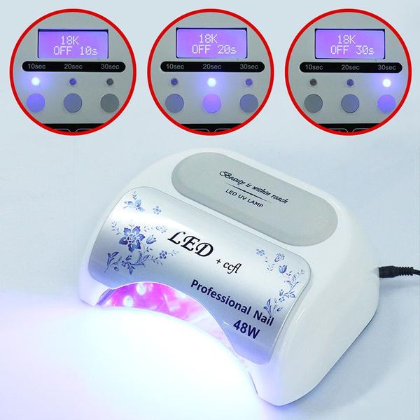 

48w uv led lamp for nail dryer nail art salon led ccfl nails dryer 10s/20s/30s timer for gel lamp drying gel varnish