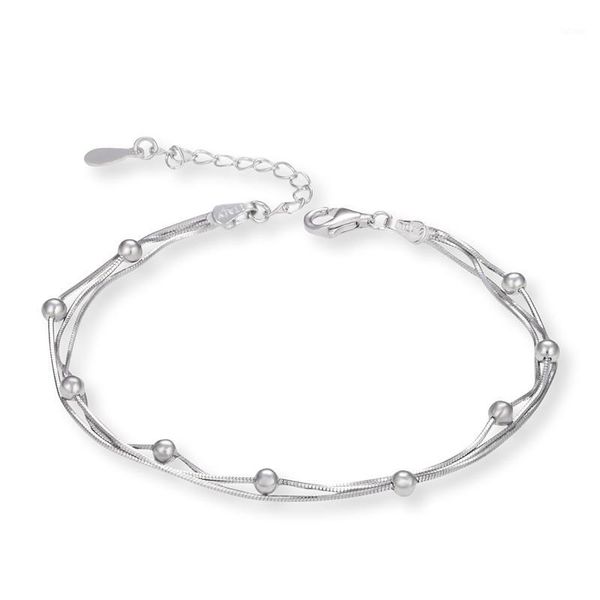 

17 cm wholesale bracelet s925 sterling silver multi-layer bracelet bohemian style fashion hand jewelry wedding party1, Golden;silver