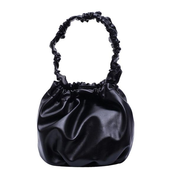 

молодежные дамы простая универсальная сумка повседневная плиссированная сумка для плеч женщины pu кожаные ведровые сумки daily travel managa