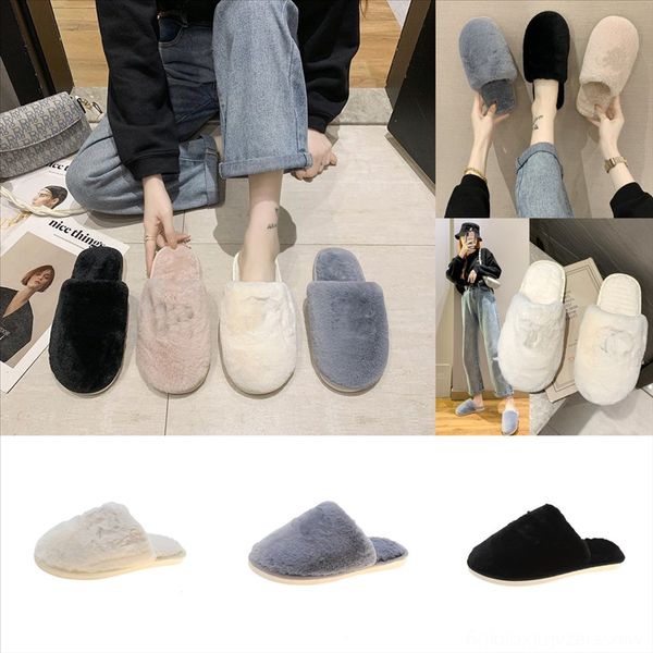 

go1sr comfort furry slippers velvet snow female home floor slipper cute indoor ball indo slipper plush home shoes casual ladies soft, Black