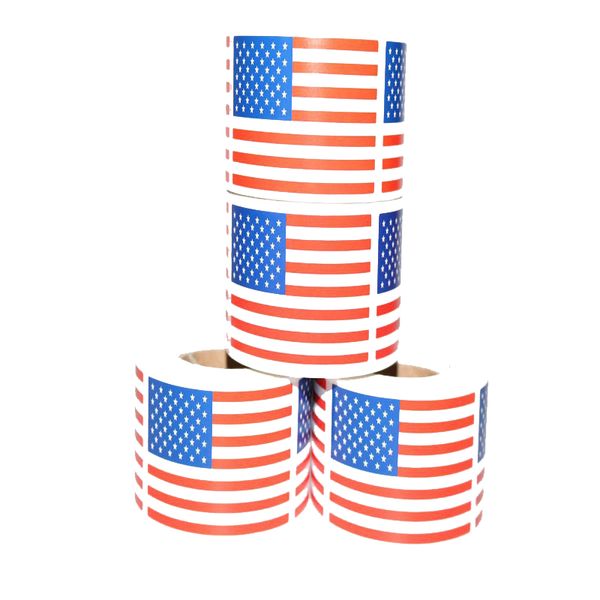 Американский флаг наклейки 250 шт. / Рулон Творчество США Дня независимости Творческий подарок Уплотнительная наклейка наклейки подарки