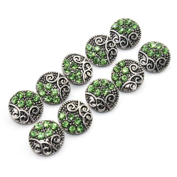 

6 colors 10pcs lot crystal 12mm metal snaps button for women's bracelet metal snap bracelets necklace jewelry h jlluda