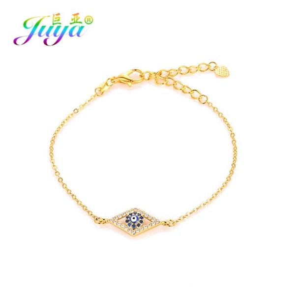 

juya handmade micro pave zircon turkish eye/ greek eye/ evil eye charm bracelets for women men, Golden;silver