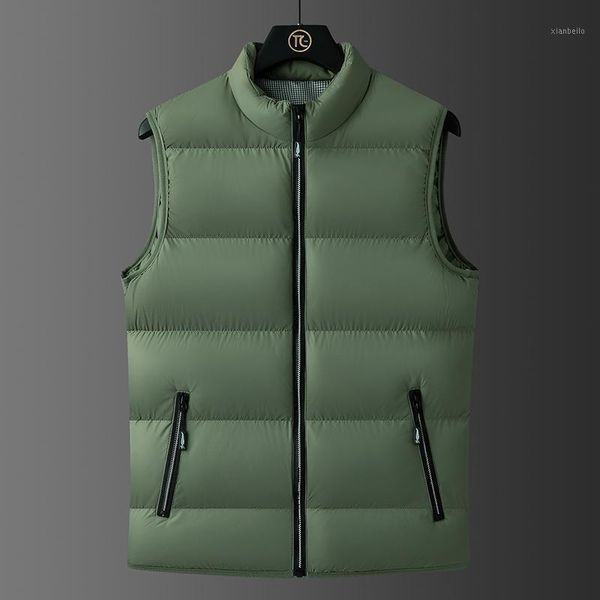 

mens vest jacket autumn winter fashion vests men's warm thick coats jacket and coats zipper boys sleeveless men down1, Black;white