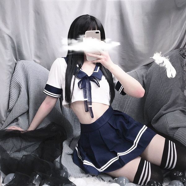 

cosplay lingerie estudante uniforme da escola menina senhora tentao ertica traje babydoll vestido renda minissaia roupa para mulher, Black;white