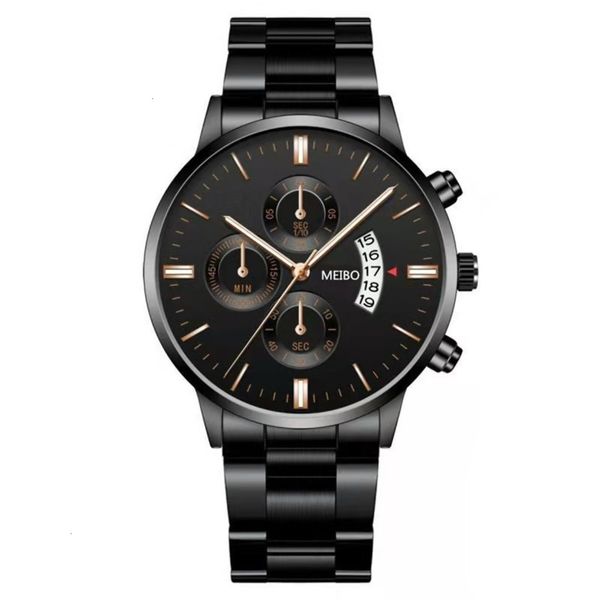 

eye three selling classic men's blue glass watch and steel band watch, Slivery;brown