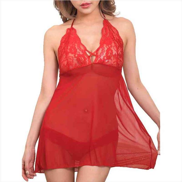 

big size attractive underwear lace sleepwear skirt nightgown for women, Black;red