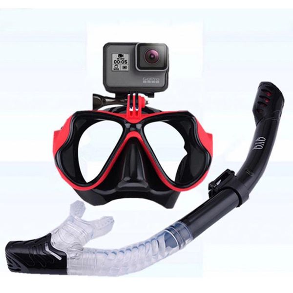 

diving masks snorkeling mask snorkel tube set anti-fog swimming goggles for underwater sports camera