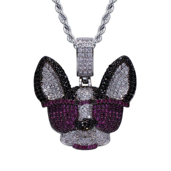 

christmas presentsnowangel new hip hop accessories chihuahua goggy sunglasses creative popular logo cool pendant men necklace, Silver