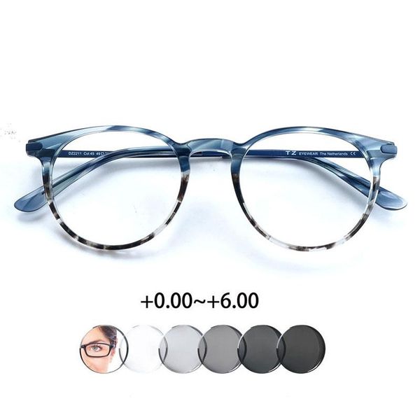 

sunglasses round pochromic women reading glasses 0~+6.00 italy acetate, White;black