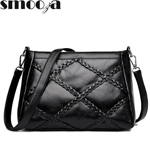 

hbp smooza women's floral shoulder bag female leather small black crossbody lady