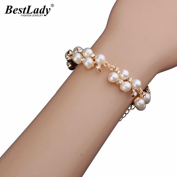 

lady fashion jewelry beads luxury simulated pearl bracelets bangles boho brand women bracelets wholesale 4297, Black