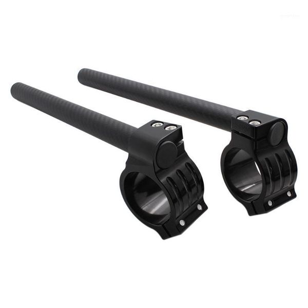 

frosted black motorcycle cafe racer handlebar racing adjustable 50 mm clip-on fork handle bar carbon fiber1