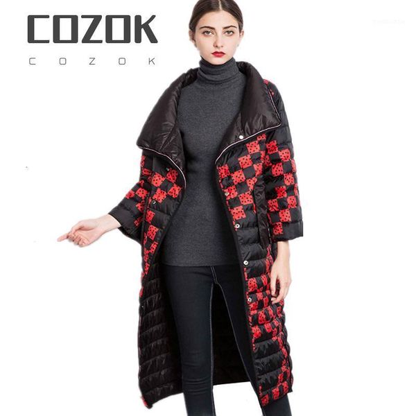 

cozokwomen 2020 winter jacket ultra-light 20% duck down coat female long double-sided parka chaqueta mujer wyq9591, Black