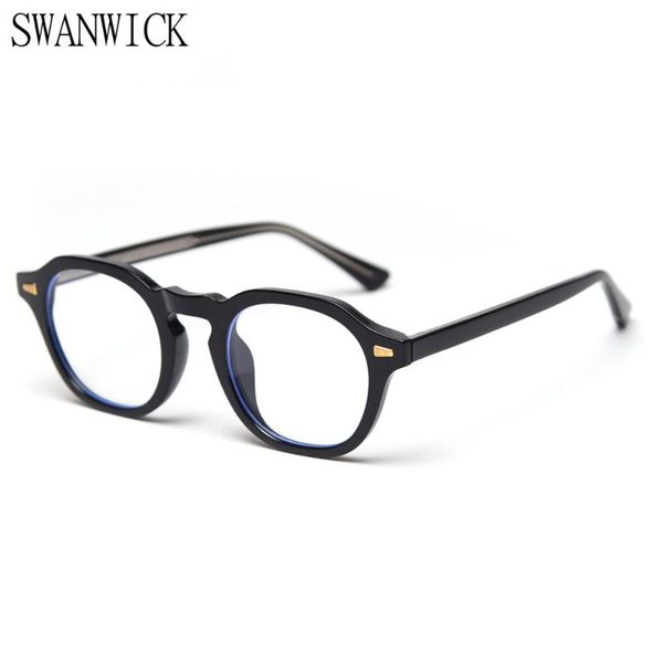 

swanwick anti blue light blocking glasses frame for women square optical eyewear clear lens men transparent black summer gift