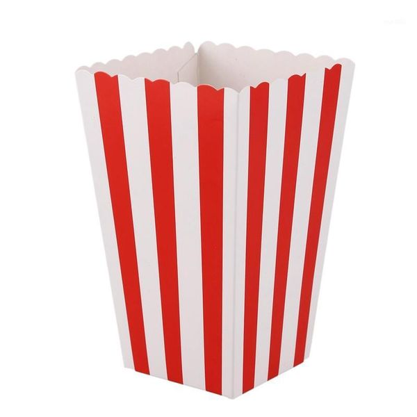 

12 cinema stripes treat party small candy favour corn bags boxes,red1