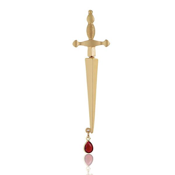 

2021 new trendy net red cross sword earrings hip-hop earrings female dark sword cool handsome, Golden;silver