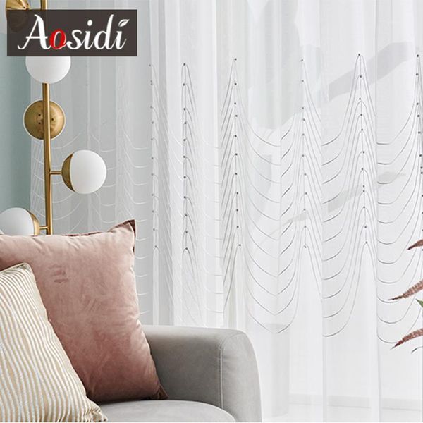 

latest luxury tulle curtains in the living room windows treatments bead voile sheer curtains for bedroom kitchen drapes panels1