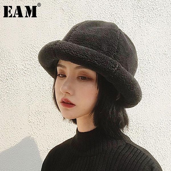 

trapper hats [eam] 2021 spring woman stylish solid six colors keep warm soft thickening campaniform hat all match li235, Blue;gray