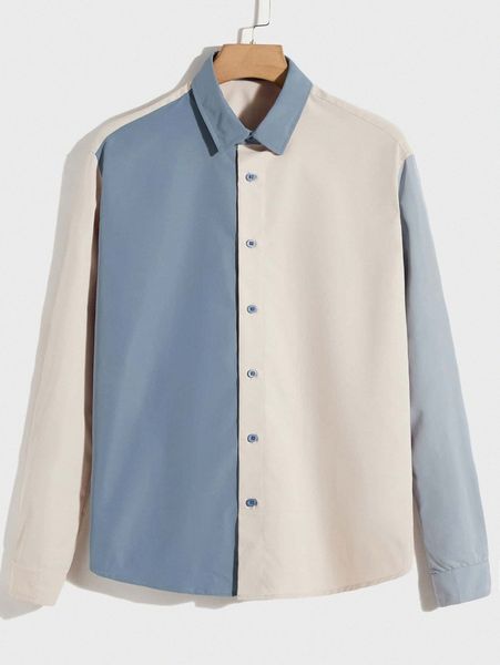 

men colorblock button up shirt o2tb#, White;black
