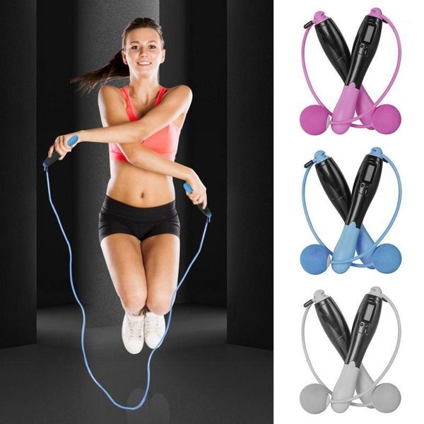 

jump ropes smart rope fitness sport skipping with anti-slip hand grip lcd screen showing1