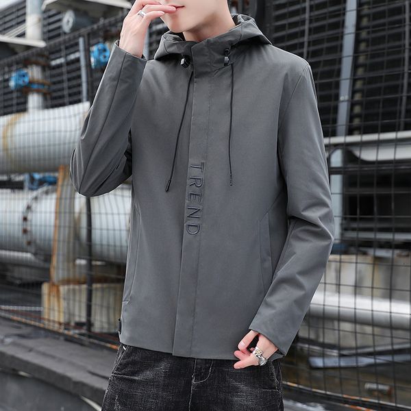 

autumn 2020 work korean fashion casual hooded jacket men's, Black;brown